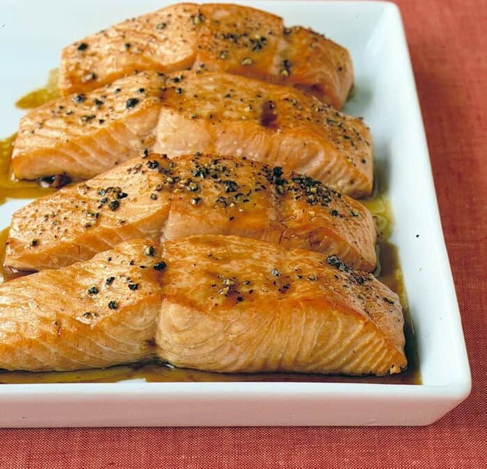 Pavé de saumon sauce ail au Thermomix