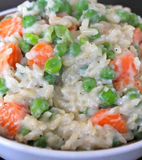 Risotto petits pois et carottes au Thermomix : recette crémeuse facile