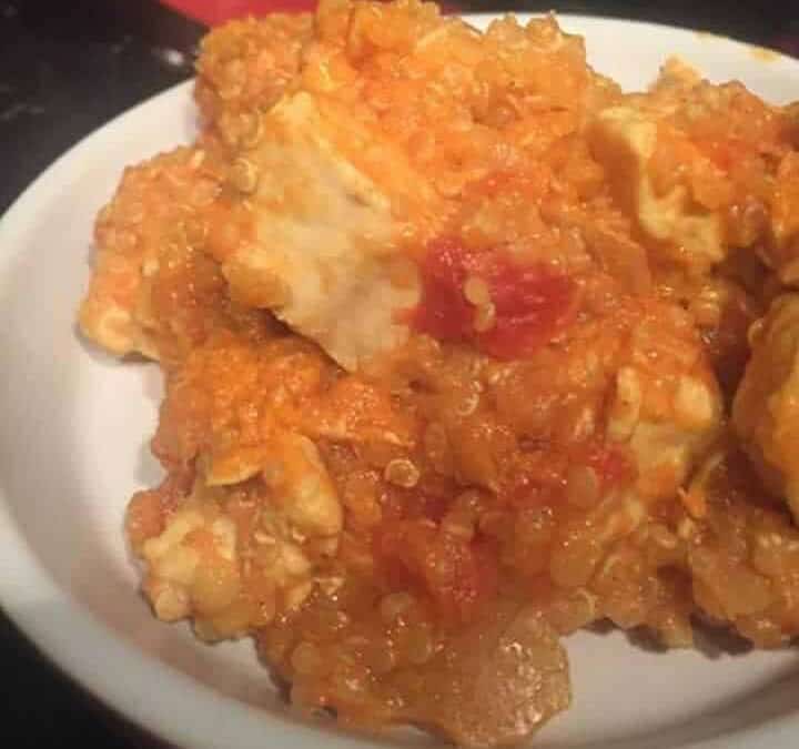 Poulet quinoa et lentilles corail au Cookeo
