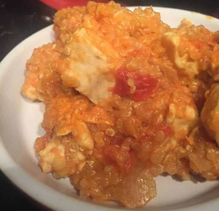 Poulet quinoa et lentilles corail au Cookeo