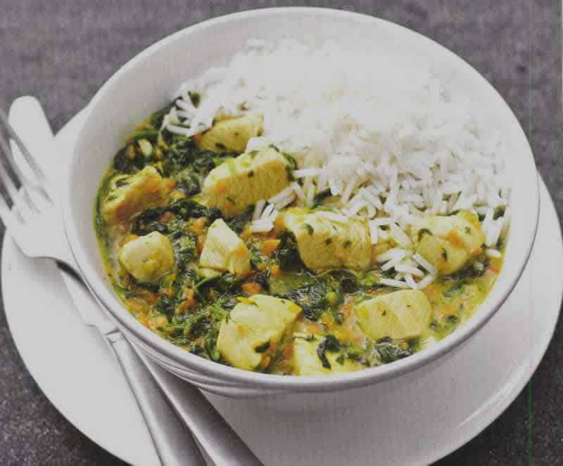 Poulet curry au épinard au Thermomix : recette complète au riz