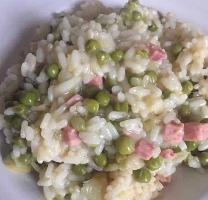 Risotto aux poireaux petits pois et jambon au Cookeo