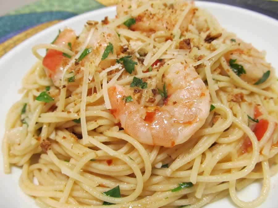 Spaghetti crevettes & ail au Thermomix