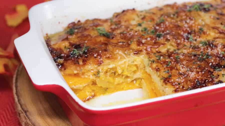 Gratin de courge au Thermomix, onctueux et parfumé à la muscade
