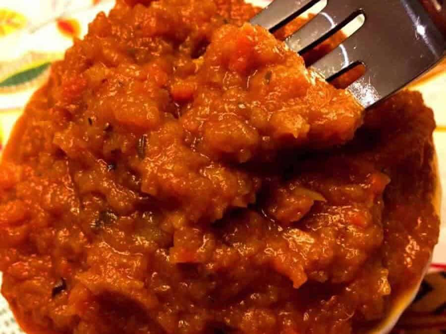 Caviar d'aubergine aux poivrons au thermomix