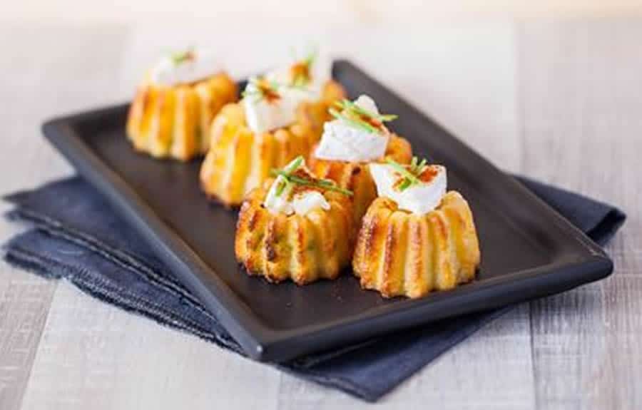 Minis cannelés salés tomate et basilic au Thermomix