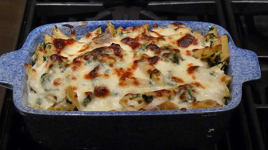 Gratin de pâtes aux épinards et béchamel au thermomix