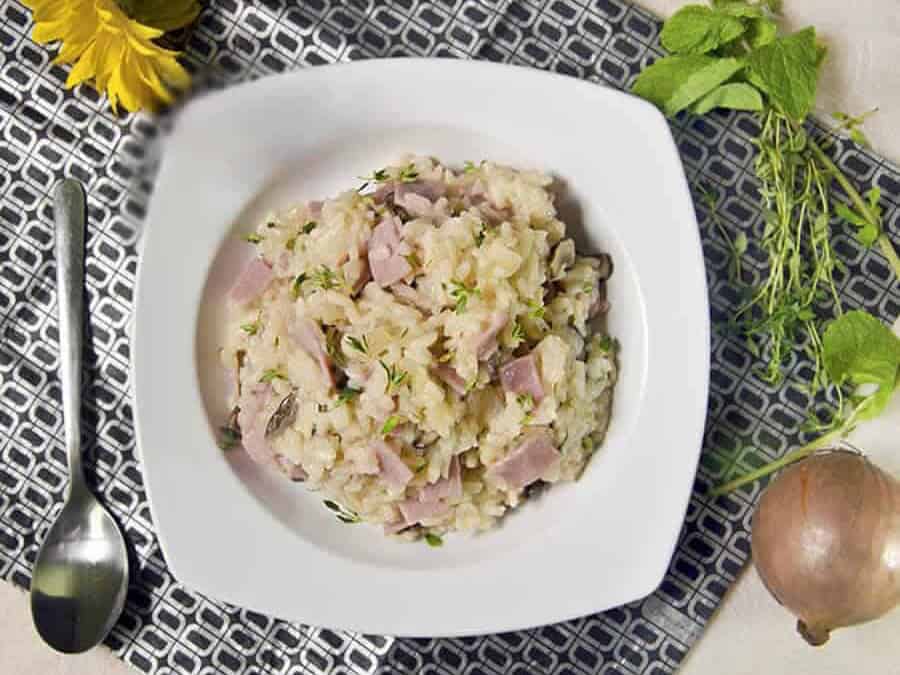 Risotto champignons et jambon au Thermomix