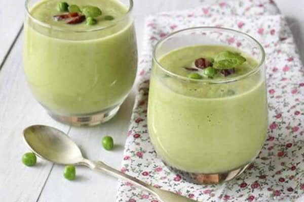 Velouté glacé de petits pois à la menthe au thermomix