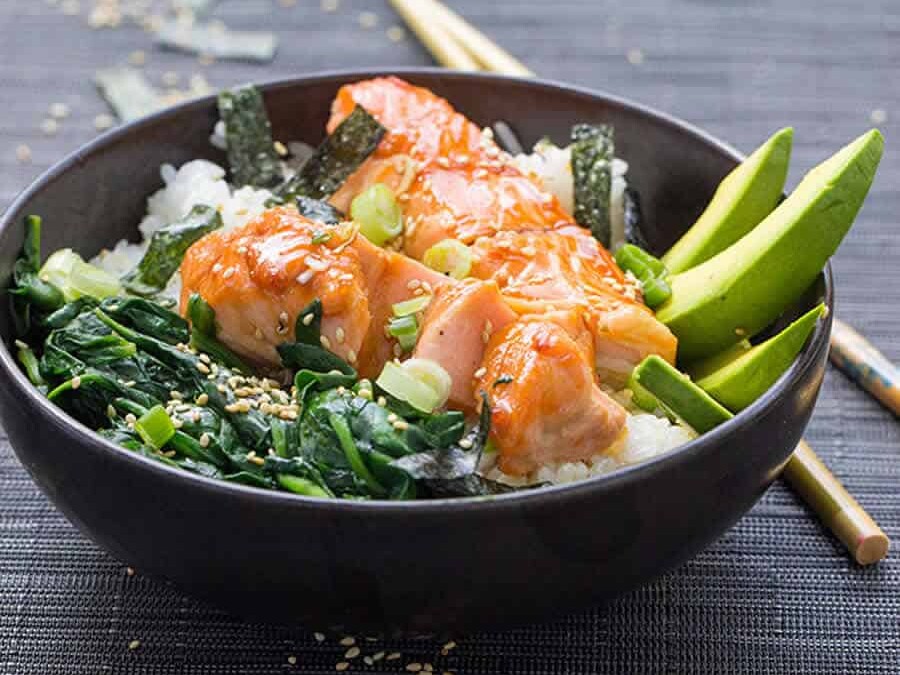 Saumon et avocat sauce teriyaki au Thermomix