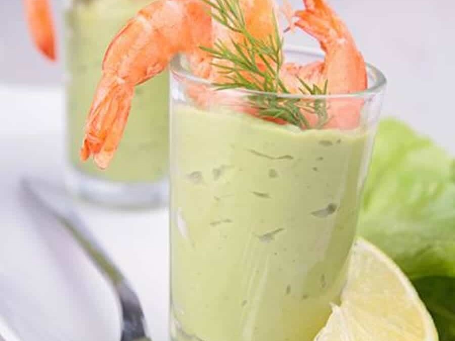 Verrines d'avocat et crevettes au thermomix