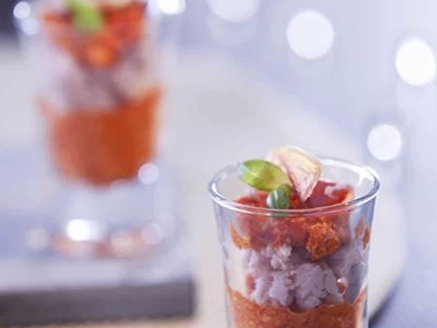 Verrines de jambon et de tomates au thermomix