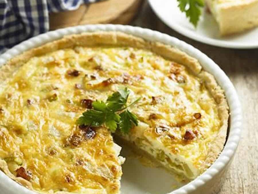 Quiche sans pâte poireaux et saumon fumé au thermomix