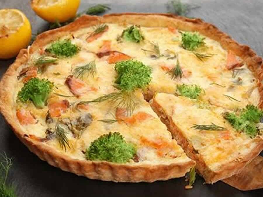 Quiche au saumon et brocolis au Thermomix