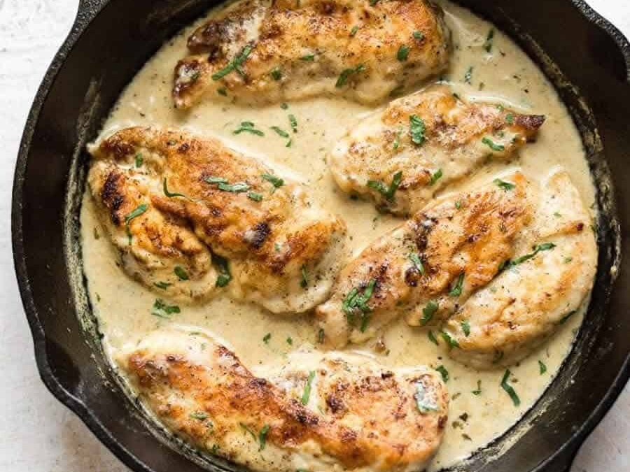 Escalope de poulet léger à la moutarde