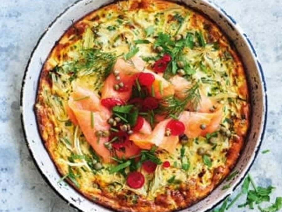 Clafoutis au saumon et poireaux Recette WW