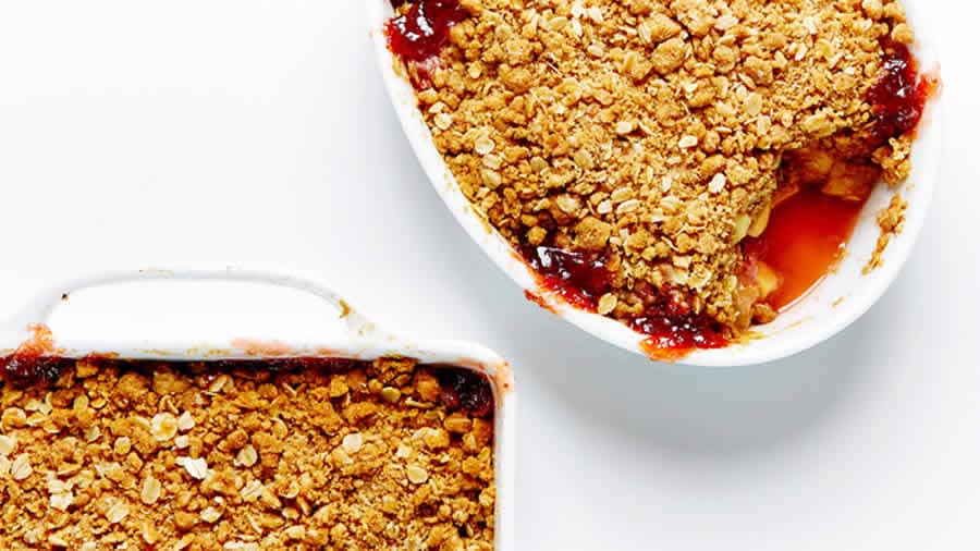 Crumble aux pommes et aux fraises au Thermomix