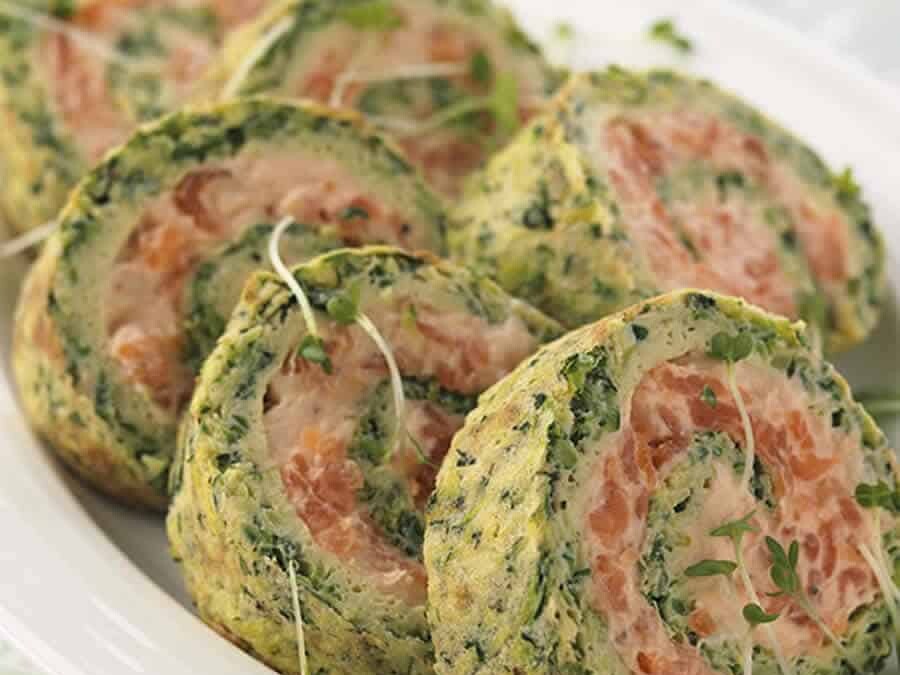 Roulé de courgettes au fromage et au saumon fumé au Thermomix