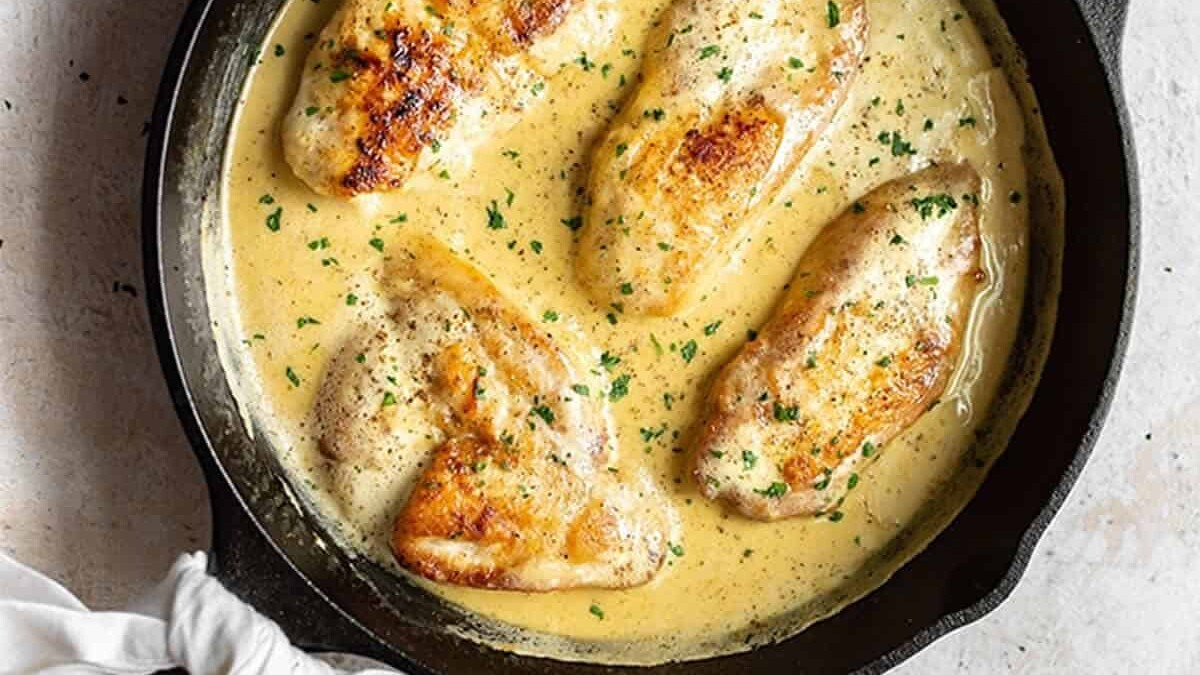 Blancs de poulet à la crème de moutarde au Thermomix
