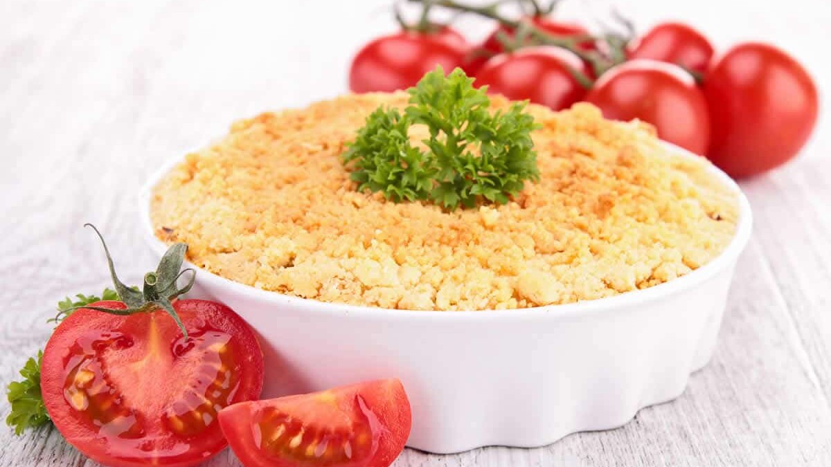 Crumble au courgettes tomates et chorizo au Thermomix