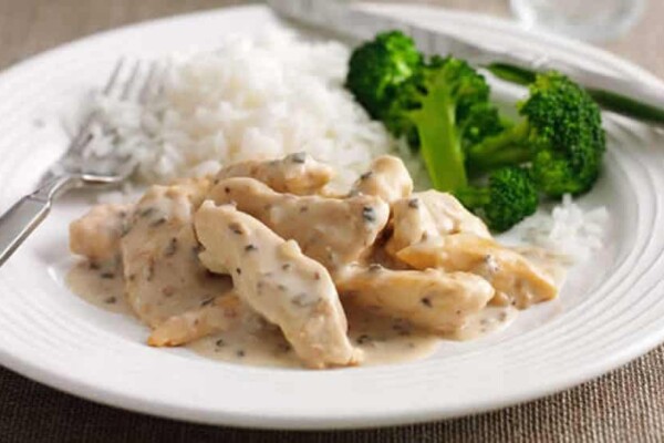 Aiguillettes de poulet à la crème au Thermomix