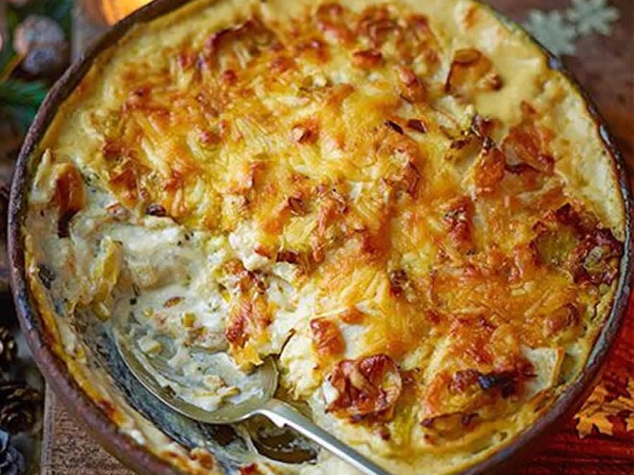Gratin de poulet et poireaux WW