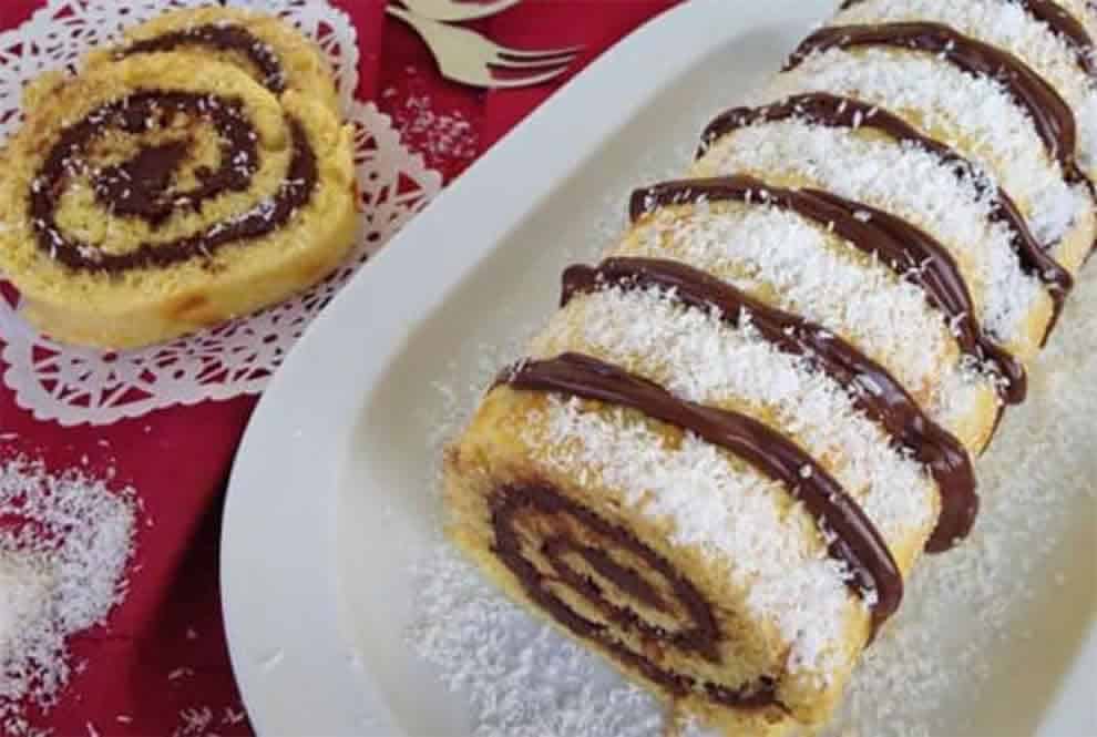 Roulé au Nutella et à la noix de coco au Thermomix