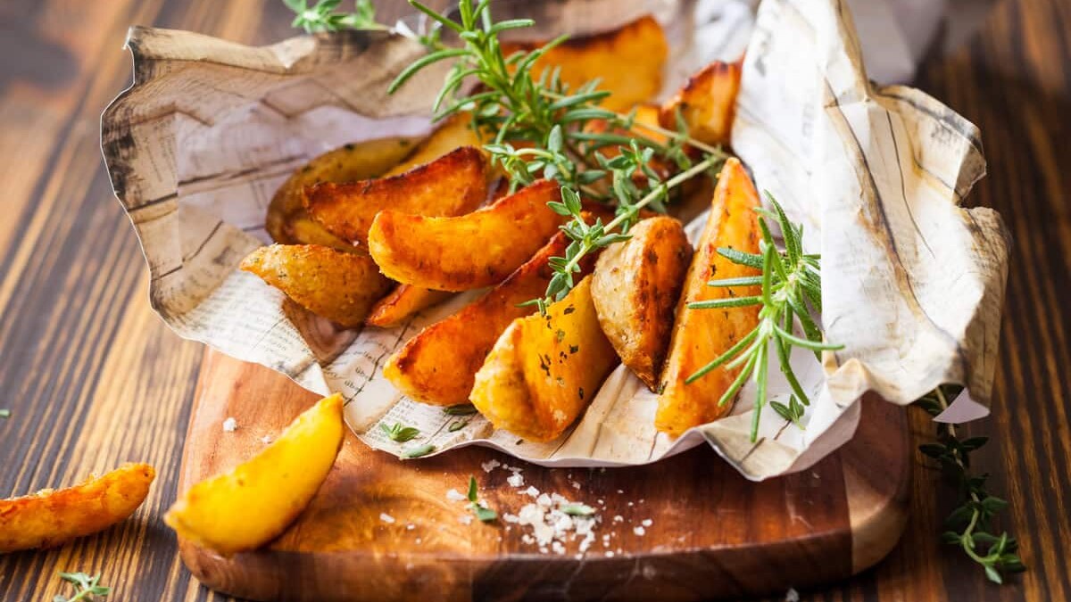 Pommes de terre au four croustillantes à l'extérieur et moelleuses à l'intérieur