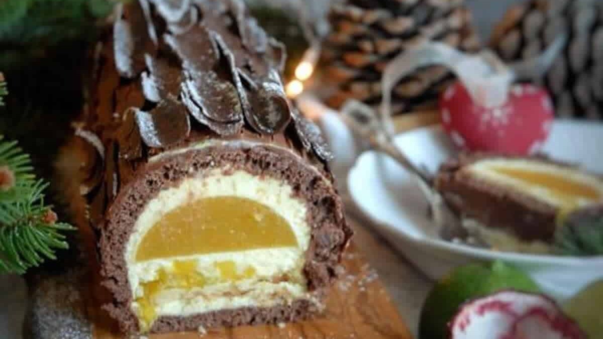 Bûche de Noël exotique et chocolat