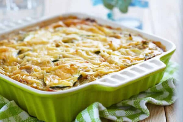 Gratin Léger de poulet et courgettes