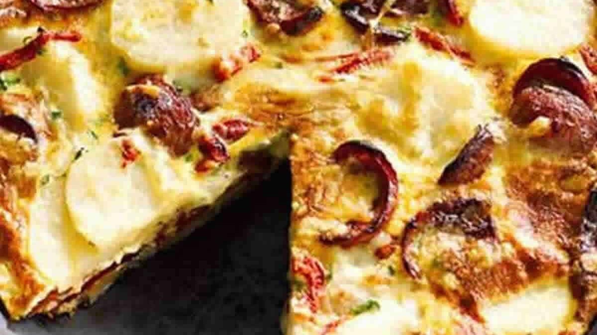 Tarte fine aux pommes de terre et chorizo au Thermomix