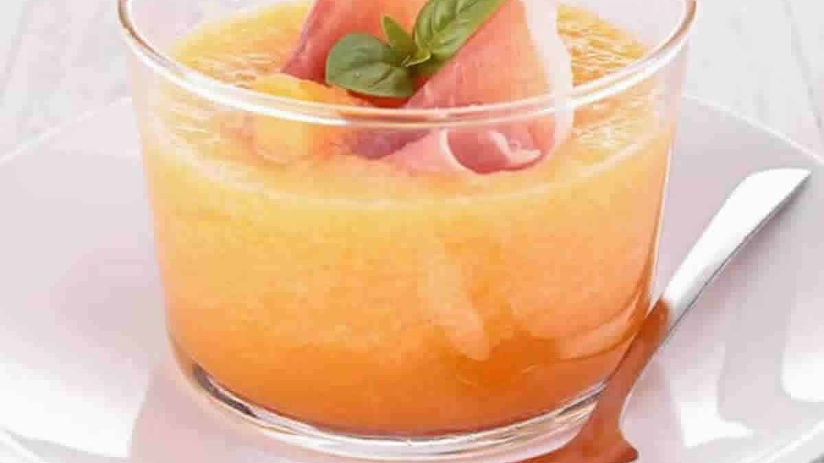 Gaspacho au melon et au jambon au Thermomix