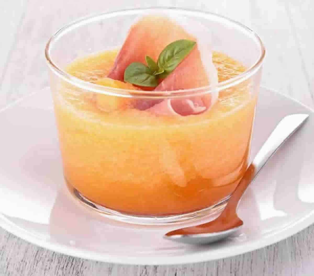 Gaspacho au melon et au jambon au Thermomix