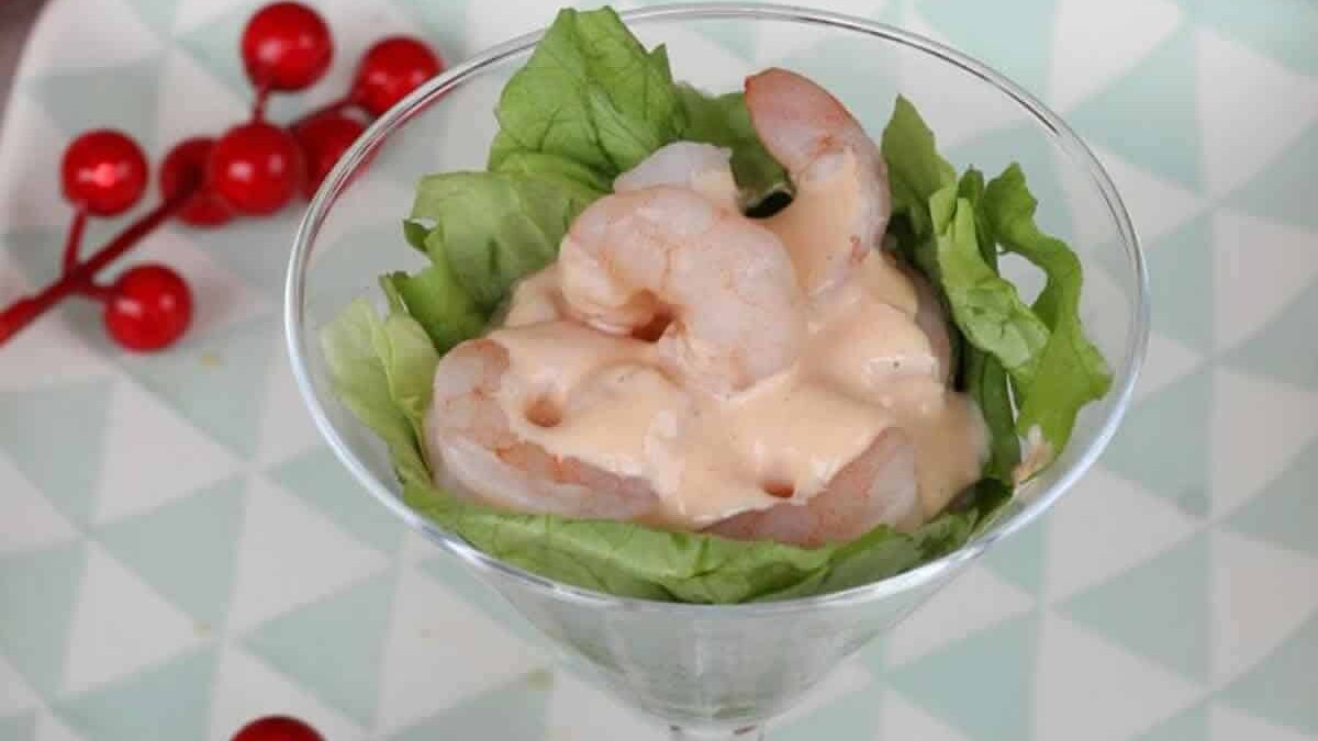 Entrée de Noël : Cocktail de crevettes, très savoureux et délicieux