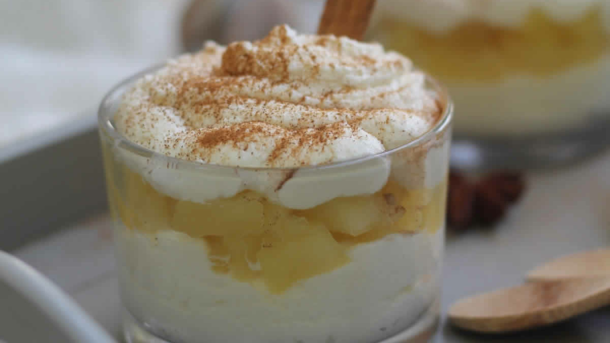Mousse de ricotta aux pommes et à la cannelle, un dessert super bon