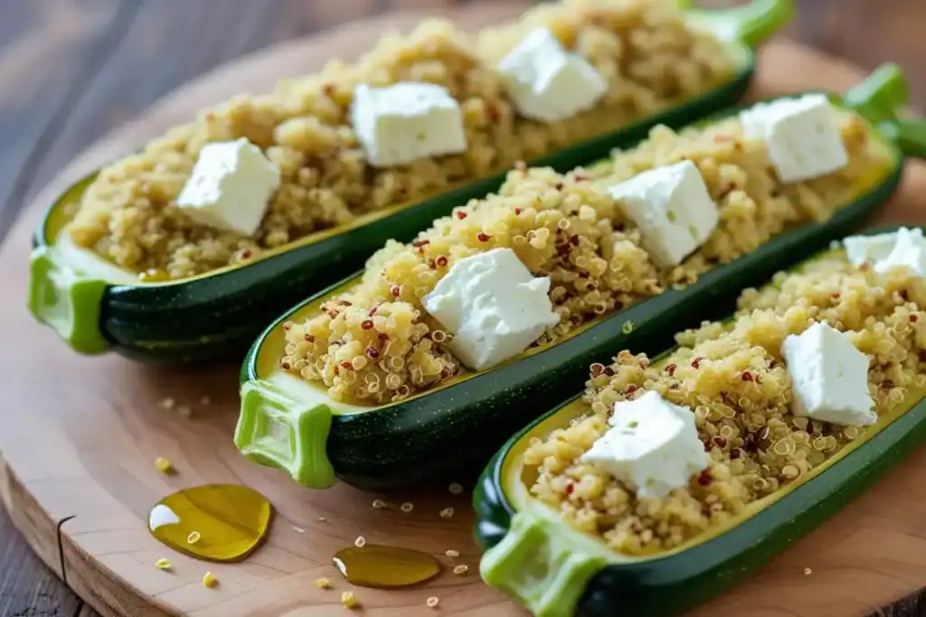 Courgettes farcies au quinoa et chevre