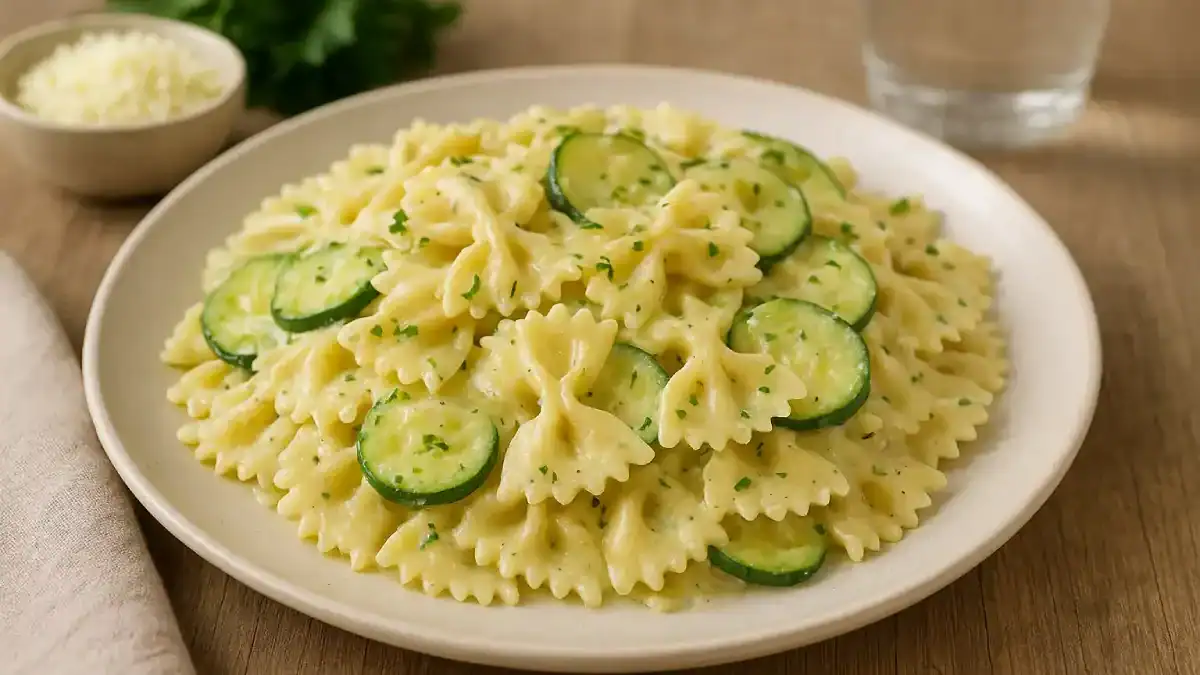 Farfalle à la crème de courgettes au Thermomix