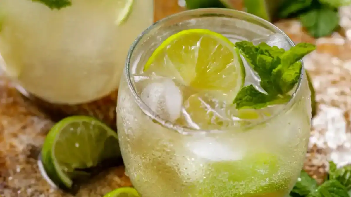 Moscow Mule dans un verre avec citron vert et menthe fraîche