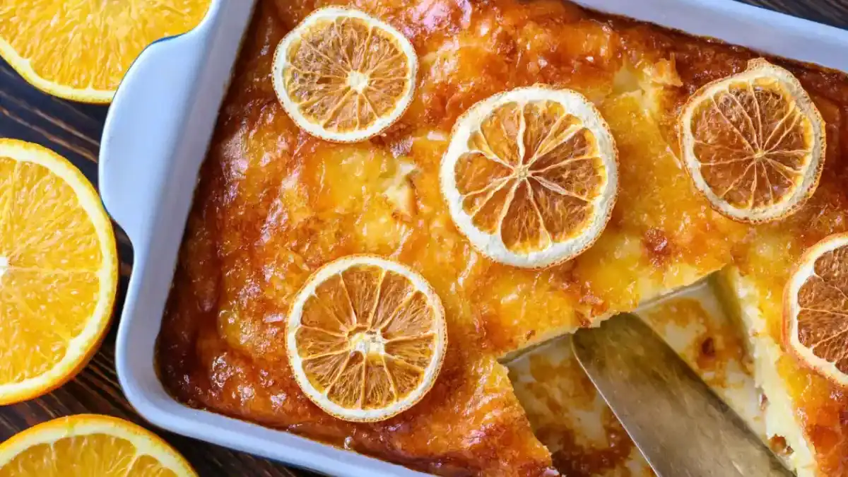 portokalopita gâteau grec à l'orange imbibé de sirop