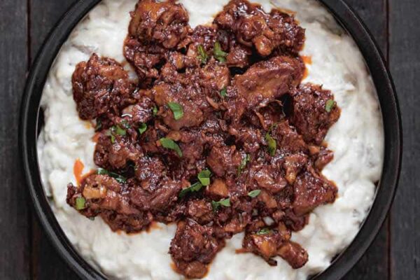 Ragoût d'agneau et purée d'aubergines au Thermomix : recette facile