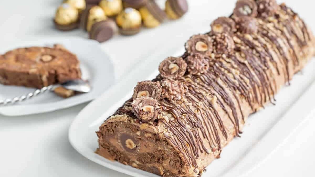 Bûche de Noël aux Ferrero Rochers au Thermomix