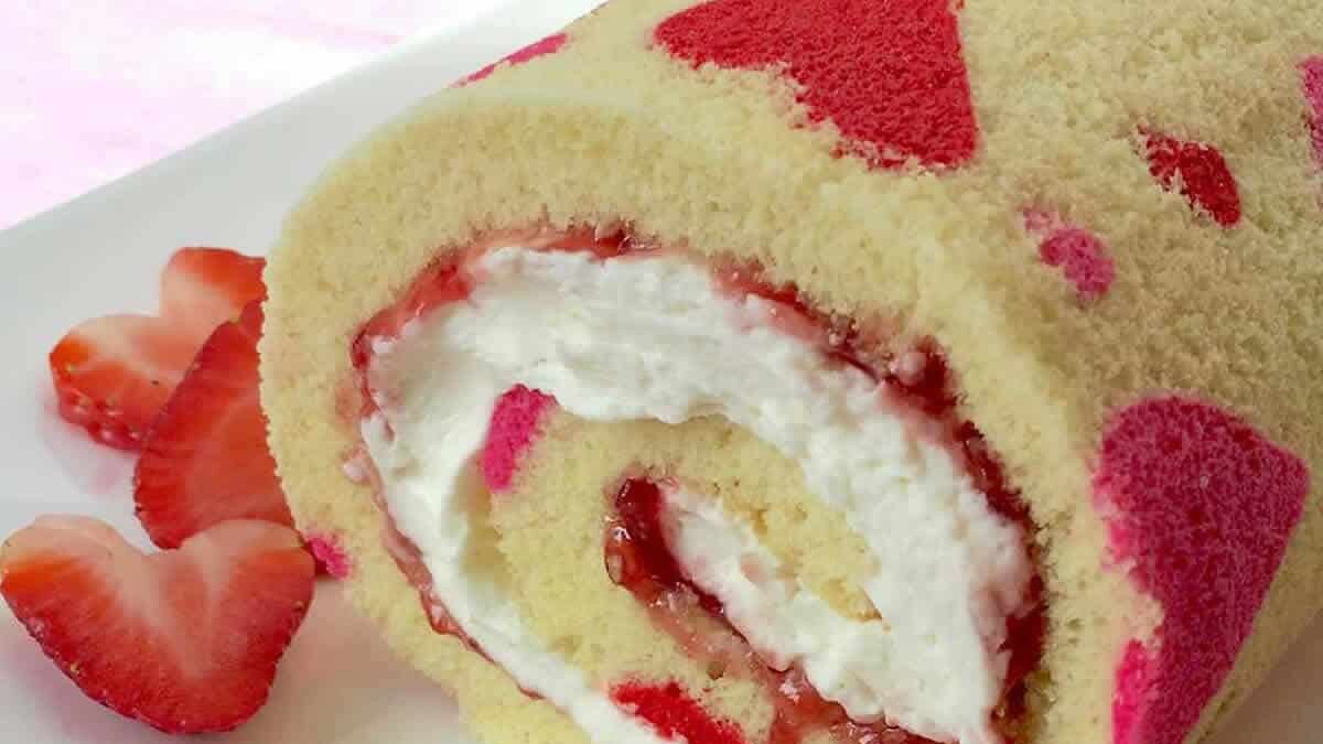 Gâteau roulé de la saint valentin au Thermomix