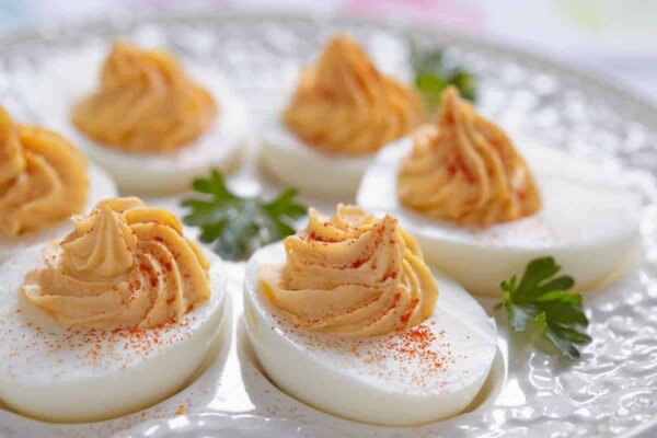 Apéritifs de Noël : Œufs mimosa au jambon et à la mousse de foie