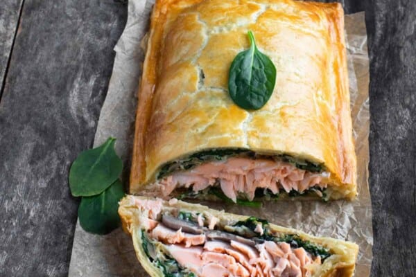 Feuilleté de saumon aux épinards : Croustillant et fondant