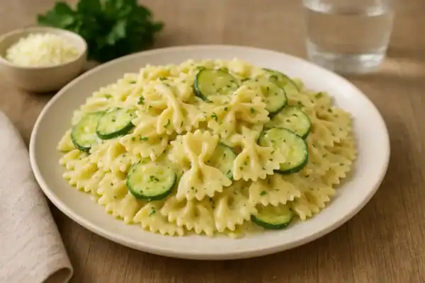 Farfalle à la crème de courgettes au Thermomix Farfalle à la crème de courgettes au Thermomix